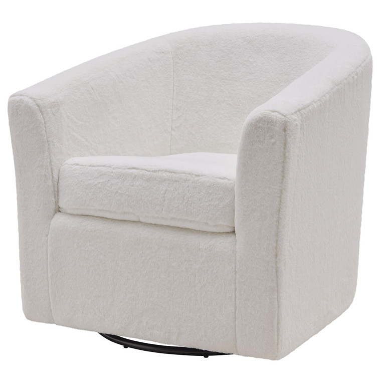 Hudson Faux Fur Fabric Swivel Chair