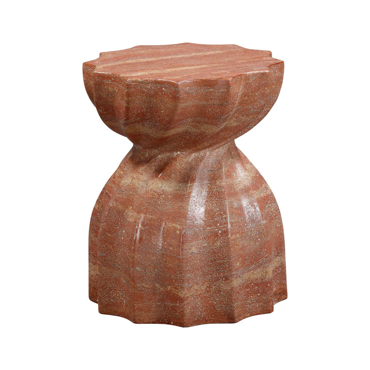 Troy Faux Red Sandstone Indoor / Outdoor Concrete Stool
