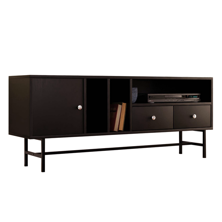 Richmond Modern Rectangular TV Stand with Enclosed Storage and Powder Coated Iron Legs