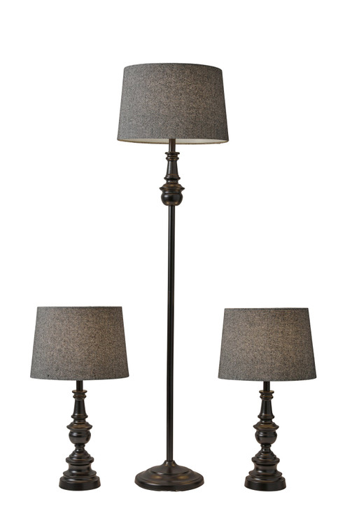 Chester 3 Piece Floor and Table Lamp Set