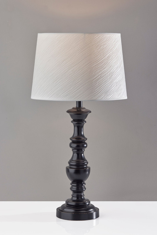 Twisted Base Table Lamp with White Shade