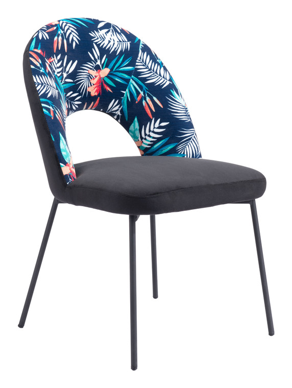 Merion Dining Chair | Set of 2 | Multicolor Print & Black