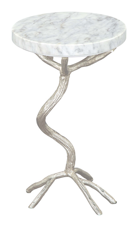 Joel Side Table | White & Silver