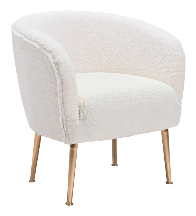 Sherpa Accent Chair | Beige & Gold