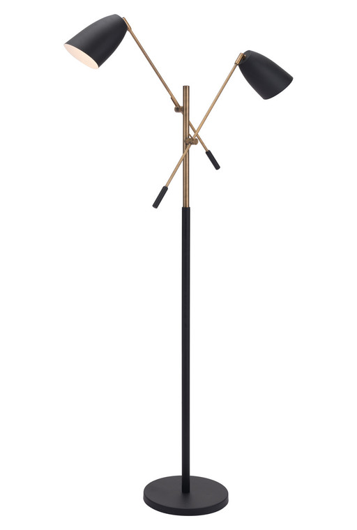 Tanner Floor Lamp | Black & Brass