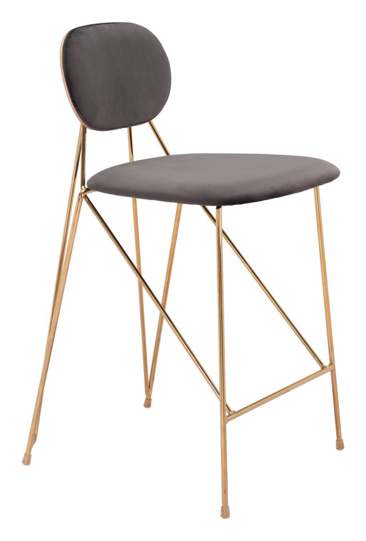 Georges Counter Stool | Set of 2 | Gray & Gold