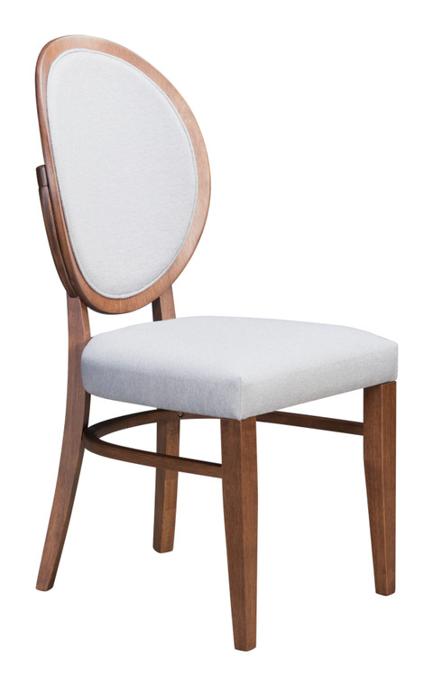 Regents Dining Chair | Set of 2 | Walnut & Light Gray
