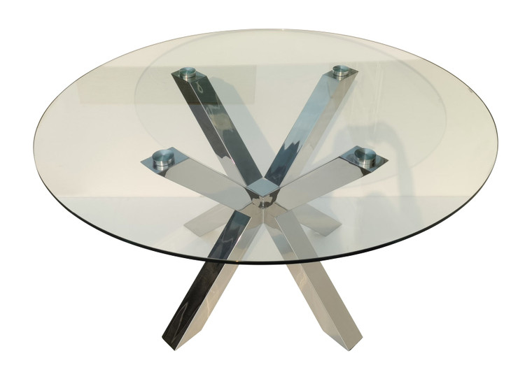 Capella 54" Glass Round Dining Table