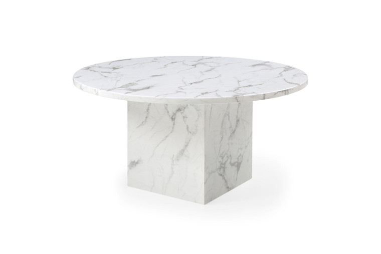 Mody Round Marble Table with Square Marble Base