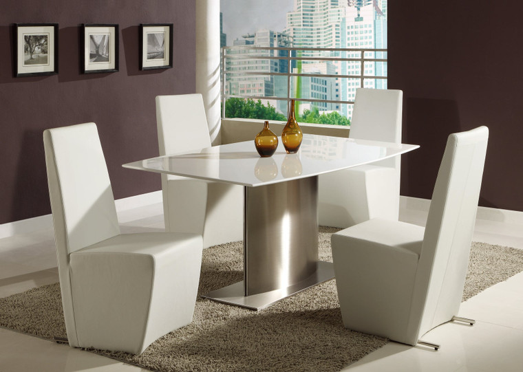 Marbella Marble Top Dining Table with Stainless Steel Base