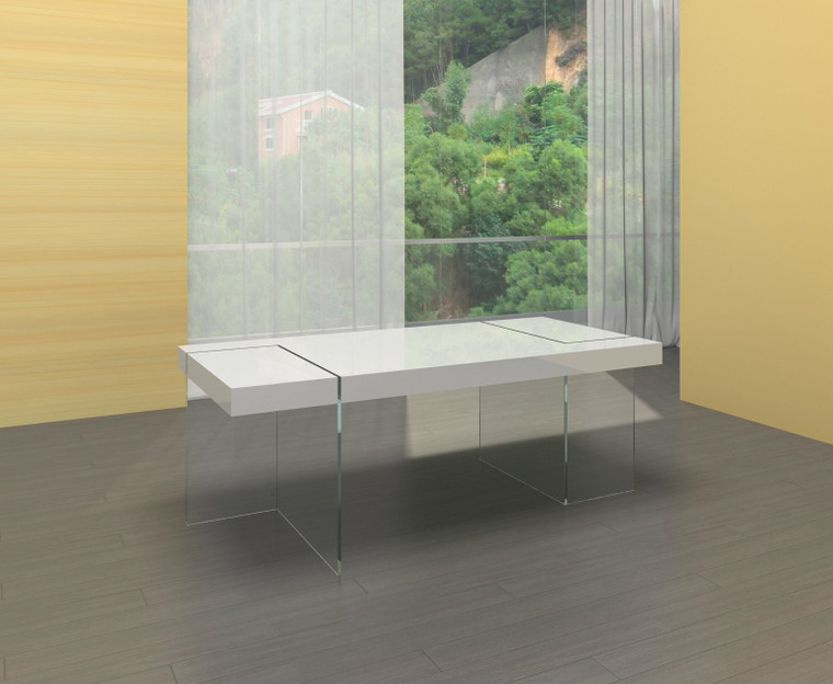 Prima White Lacquer Dining Table