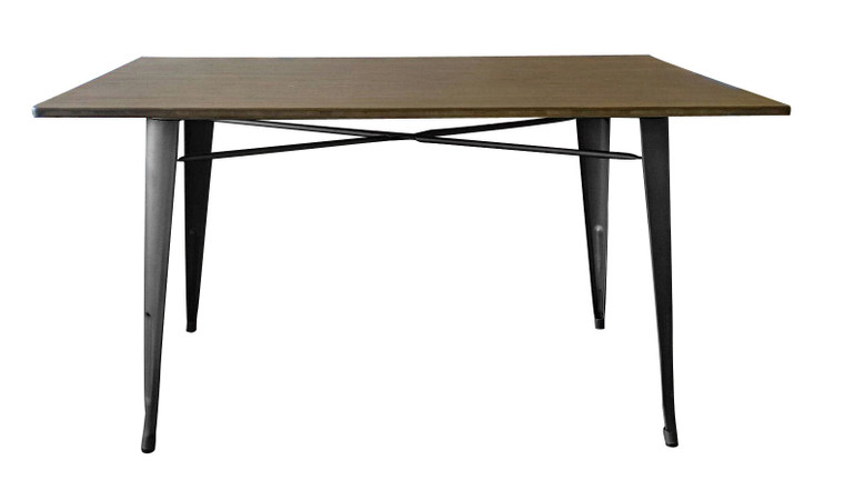 Torino Metal Dining Table with Wood Top