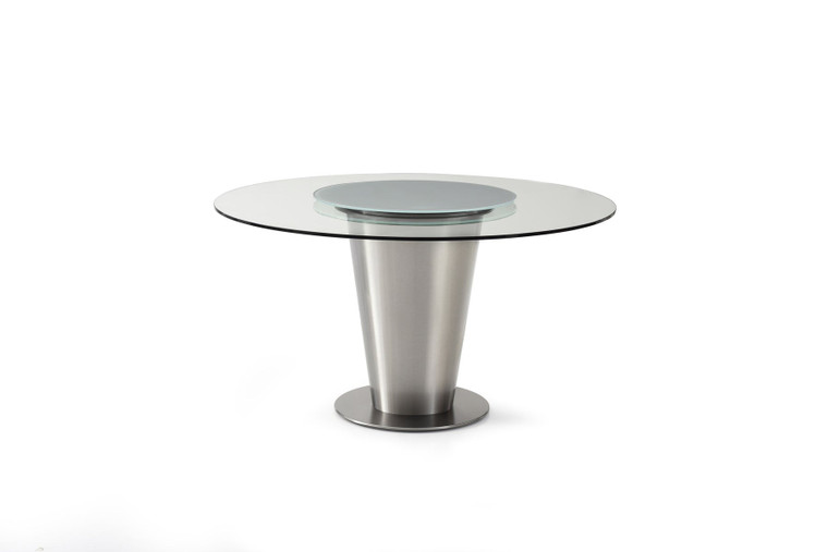 Nova Round Glass Table Top with Stainless Steel Base