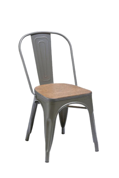 Verona Metal Chair with Wood Seat