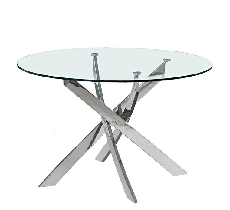 Livorno 54.4'' Round Dining Table with Chrome Base