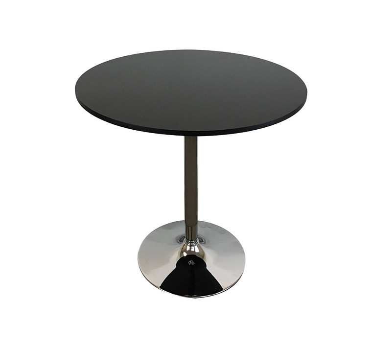 Mara Round Wood Top Dining Table with Chrome Base