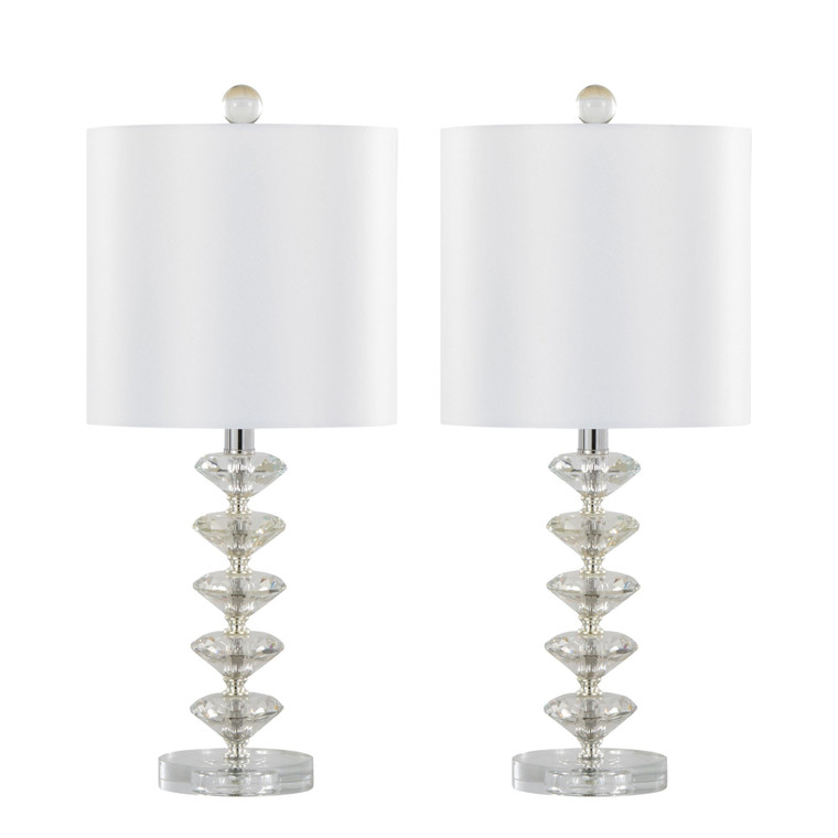 Crystal Stacked 23" Crystia Table Lamp | Set Of 2