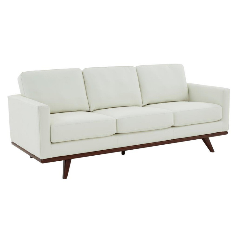 Chesterfield Modern Leather Sofa With Birch Wood Base