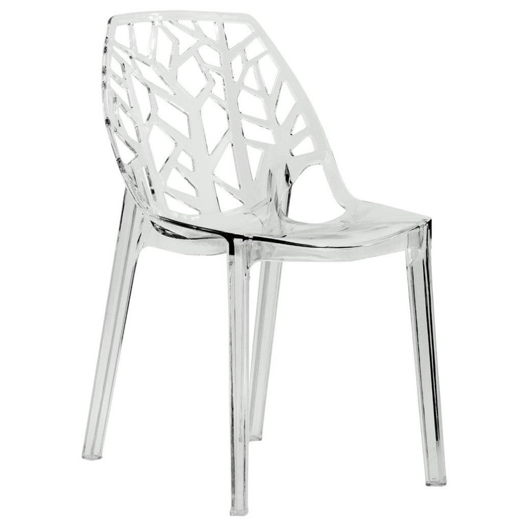 Cornelianna Modern Spring Cut-Out Tree Design Stackable Dining Chair