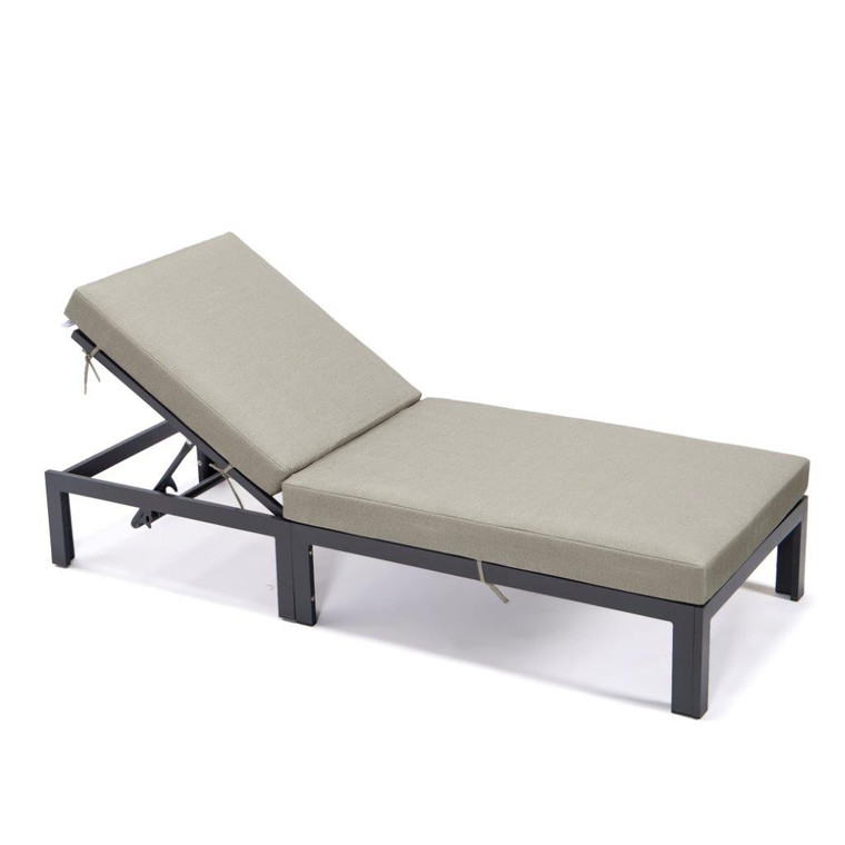 Chesterfield Modern Outdoor Chaise Lounge Chair With Cushions