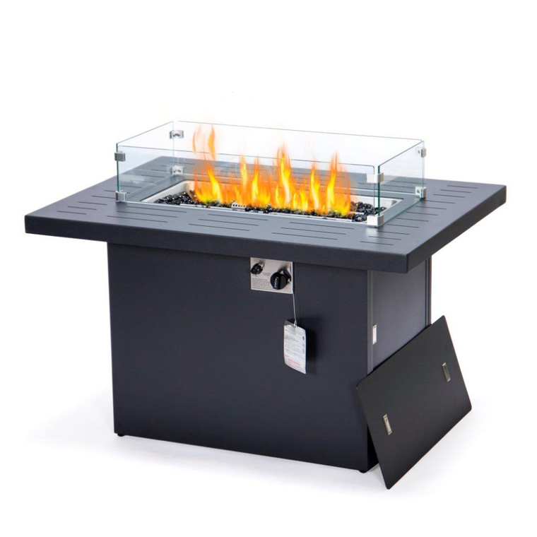 Chesterfield Patio Modern Aluminum Propane Fire Pit Table