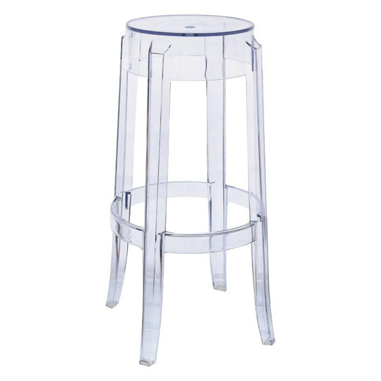 Avalon Plastic Barstool with Clear Acrylic Seat and Legs