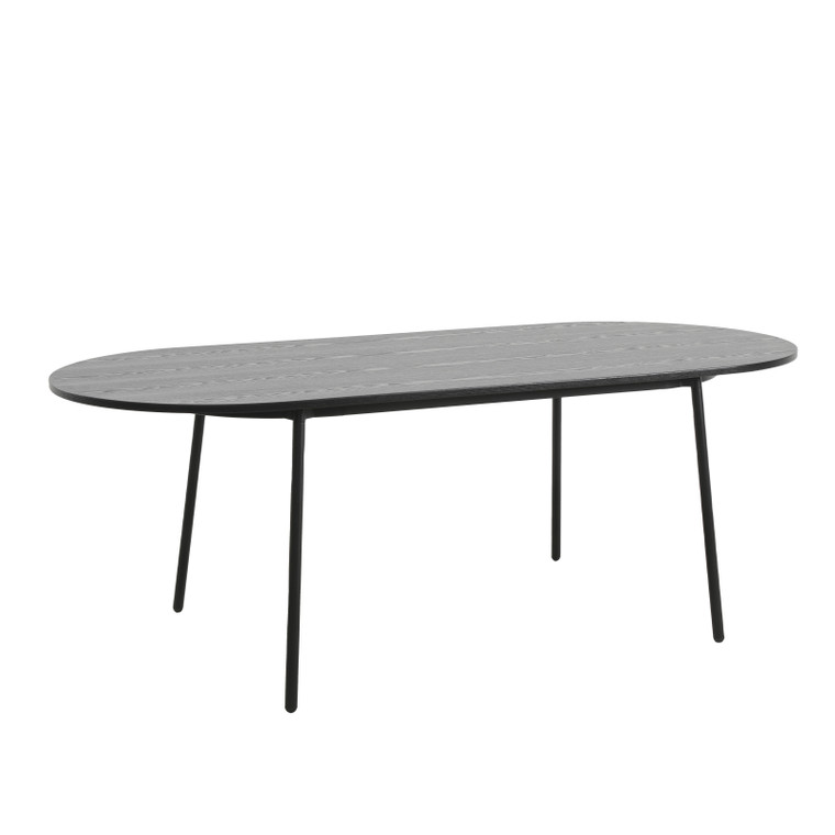 Tundra Mosaic 83" Oval Dining Table with MDF Top and Black Steel Legs