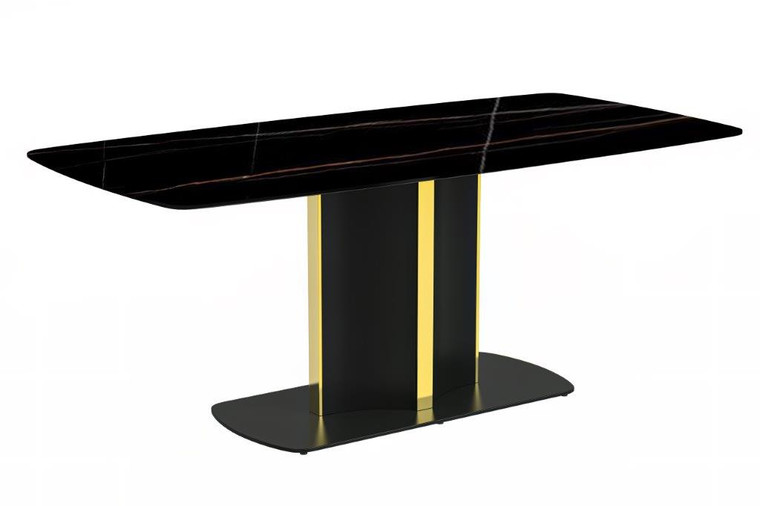 Synergy Series Mosaic Dining Table Black and Gold Base