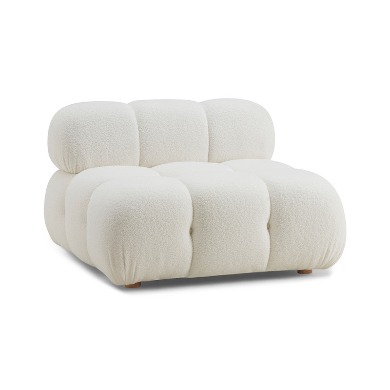 Calista Cream Vegan Shearling Modular Armless Chair