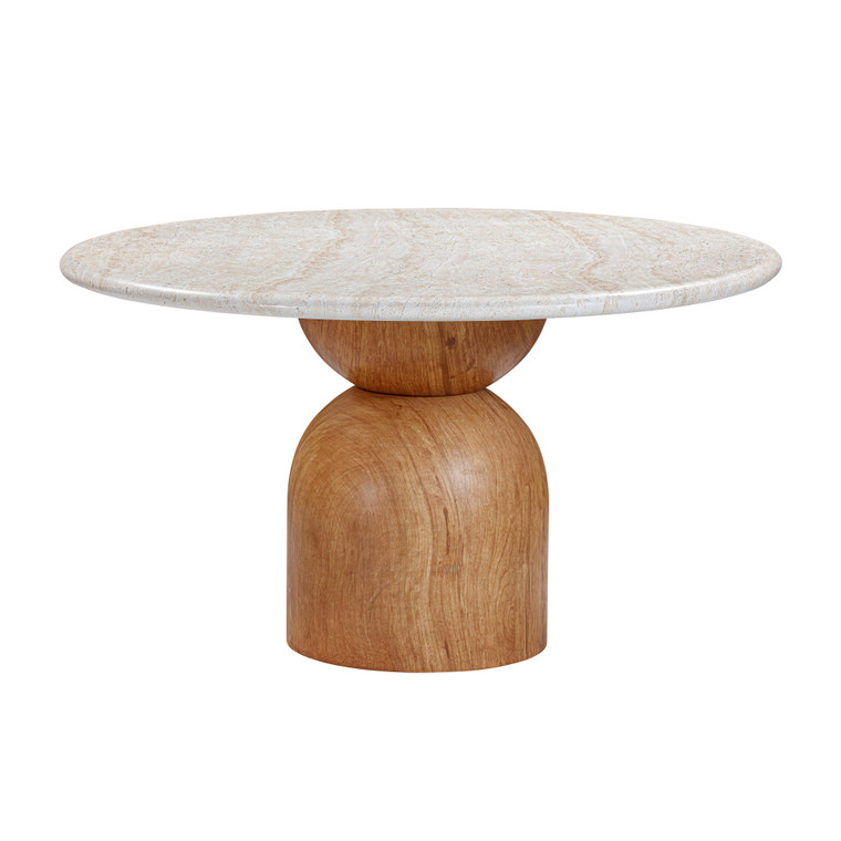 Celine Travertine Concrete Indoor / Outdoor 54" Round Dining Table
