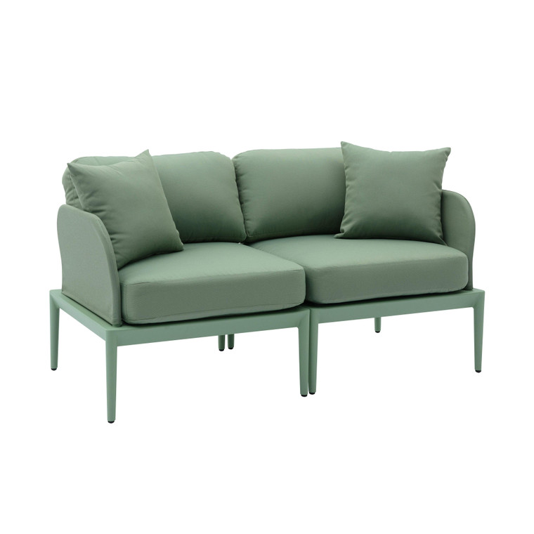 Carmine Moss Green Modular Outdoor Loveseat