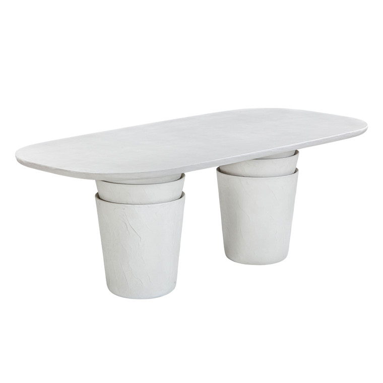 Marlowe Light Grayson Faux Plaster Indoor / Outdoor Concrete Dining Table