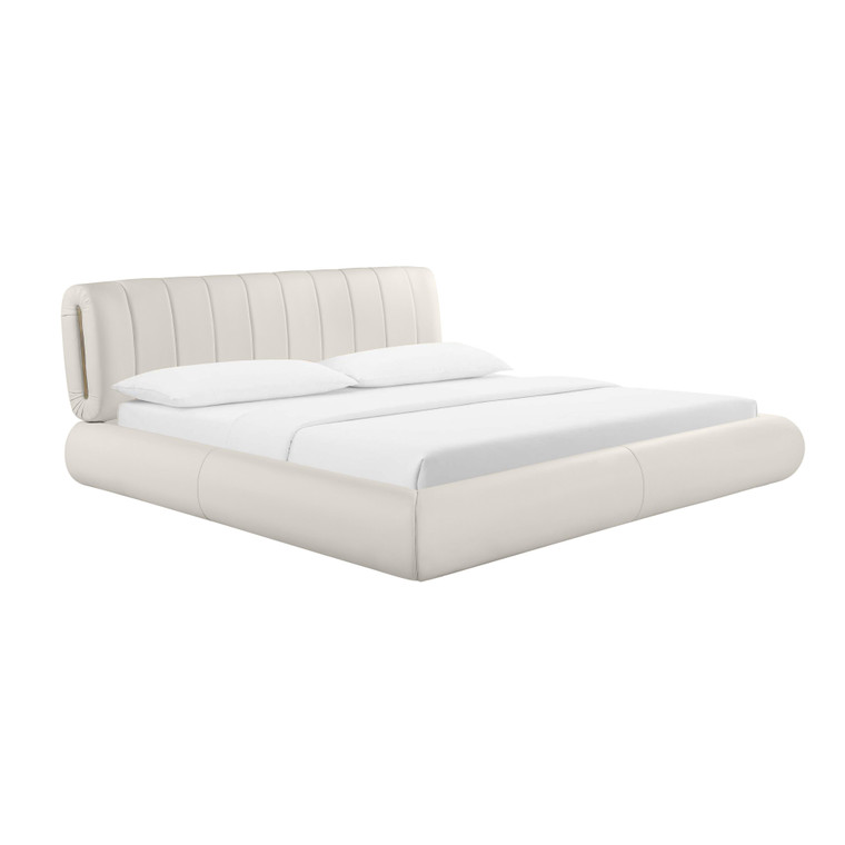 Kari Cream Vegan Leather Bed