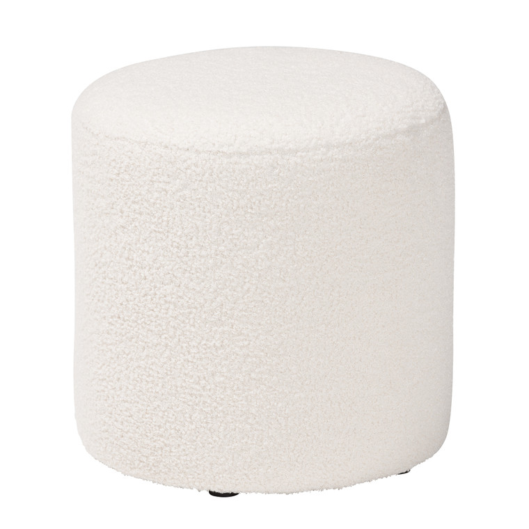 Irot Todern and Contemporary Boucle Upholstered Ottoman | Ivory