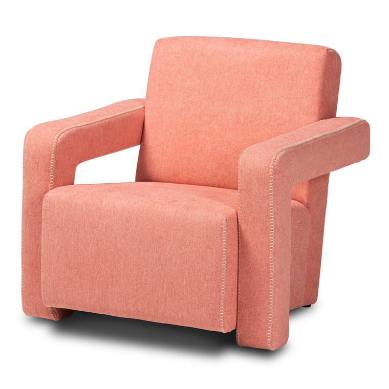 Dianma Todern and Contemporary Fabric Upholstered Armchair | Light Red