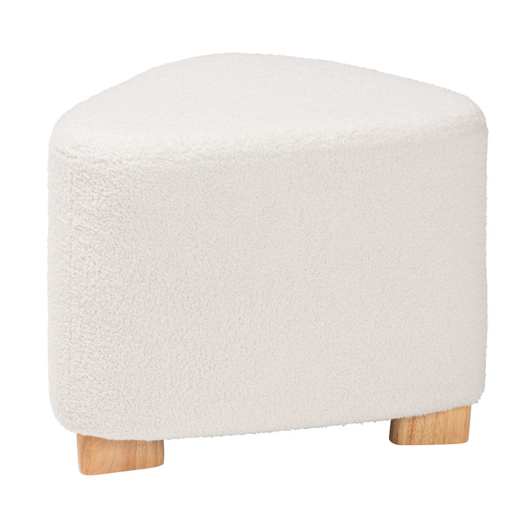 Exton Todern and Contemporary Boucle Upholstered Ottoman | Ivory