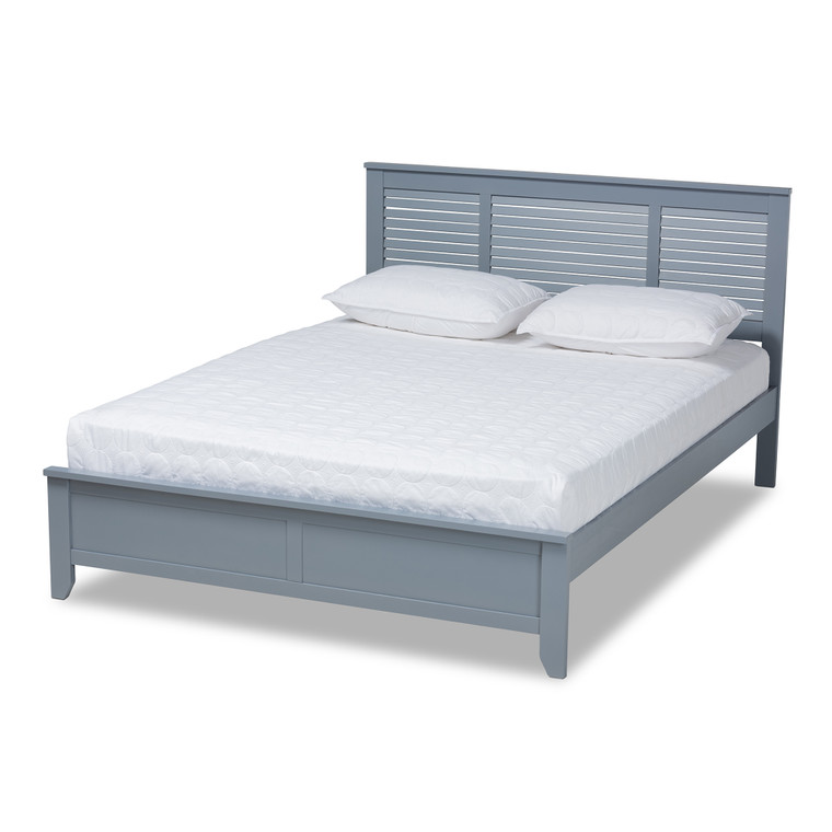 Adeline Todern and Contemporary Wood Platform Bed | Grey