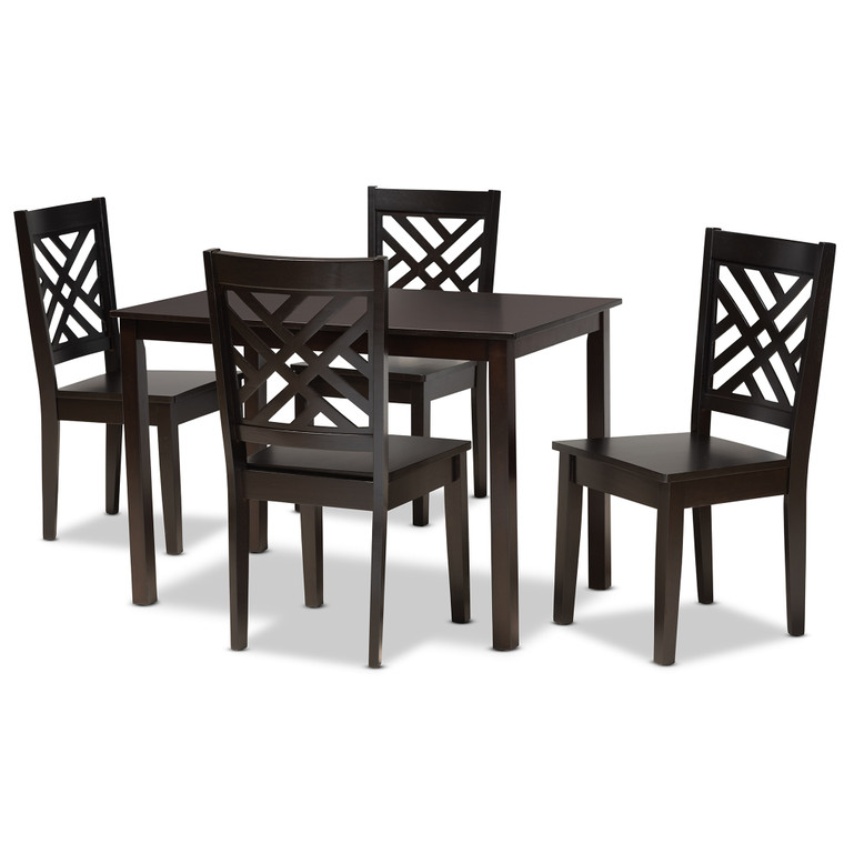Ina Todern and Contemporary Wood 5-Piece Dining Set | Stellan Brown