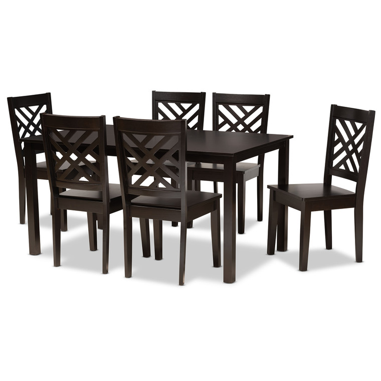 Ina Todern and Contemporary Wood 7-Piece Dining Set | Stellan Brown