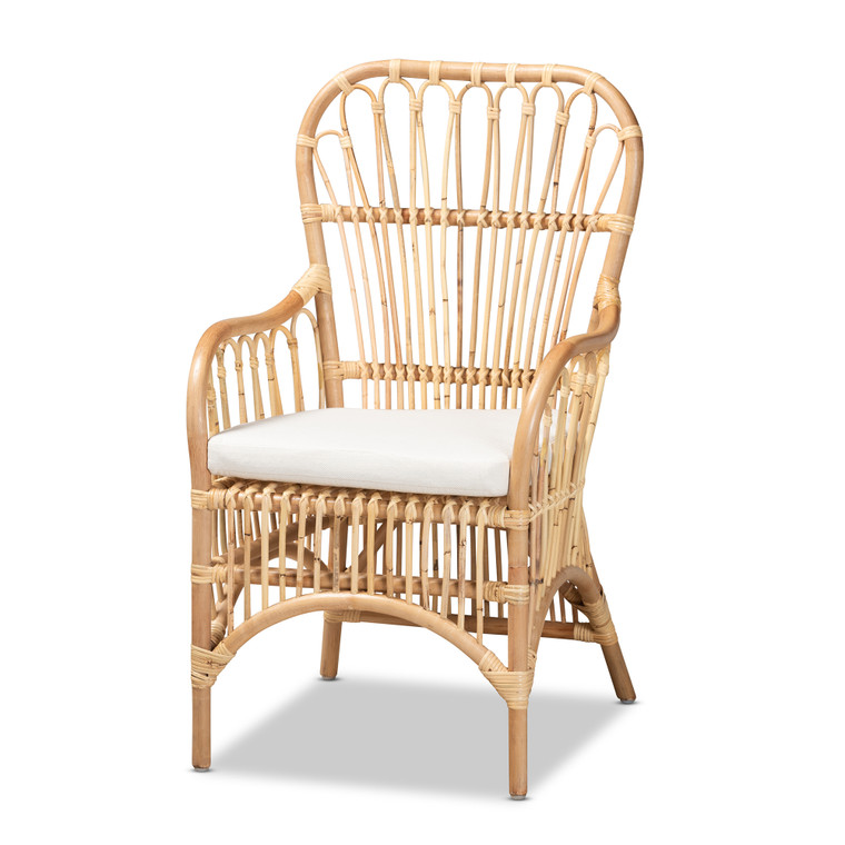 Yaa Todern and Contemporary Rattan Armchair | Natural/White