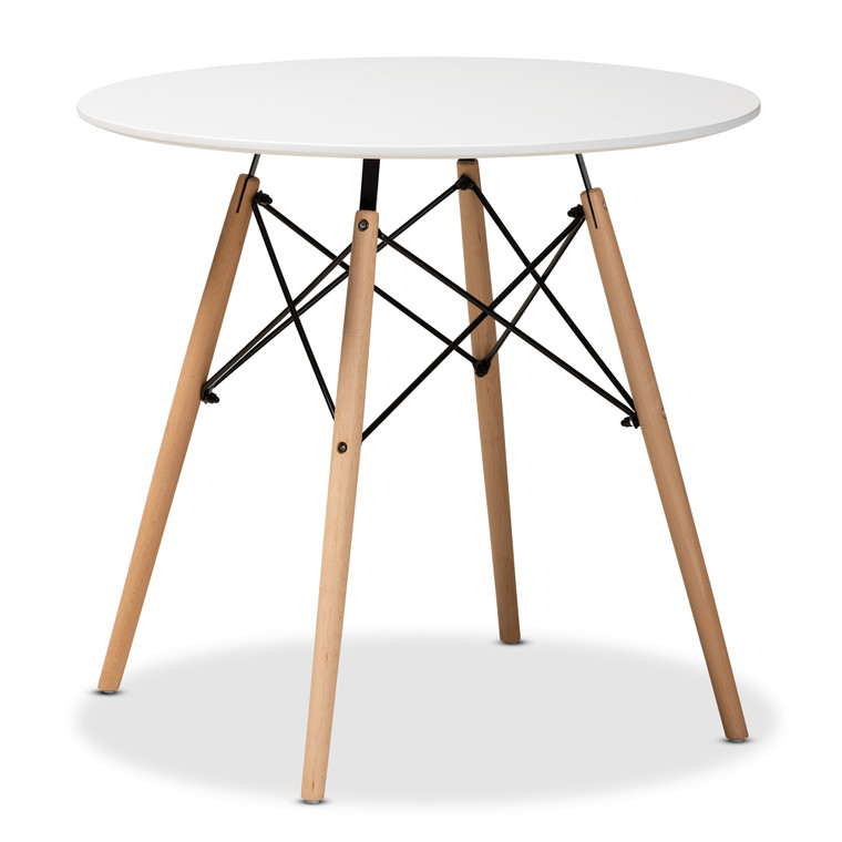 Enrav Todern and Contemporary Polypropylene Plastic Dining Table | White/Oak Brown/Black