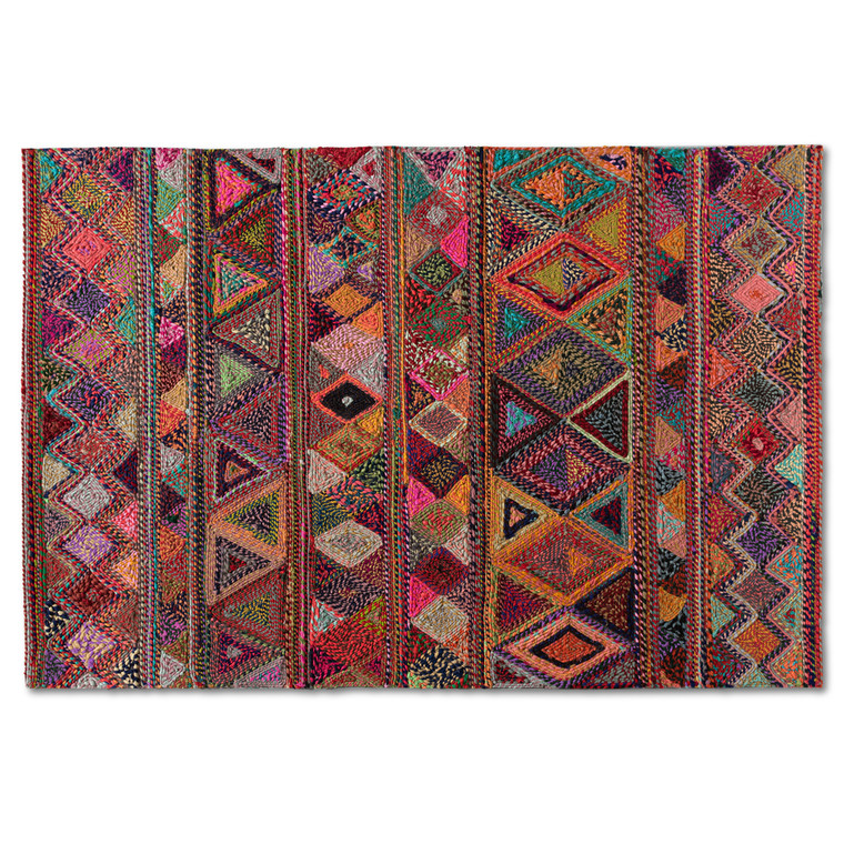 Bagley Modern and Contemporary Handwoven Fabric Area Rug | Multi