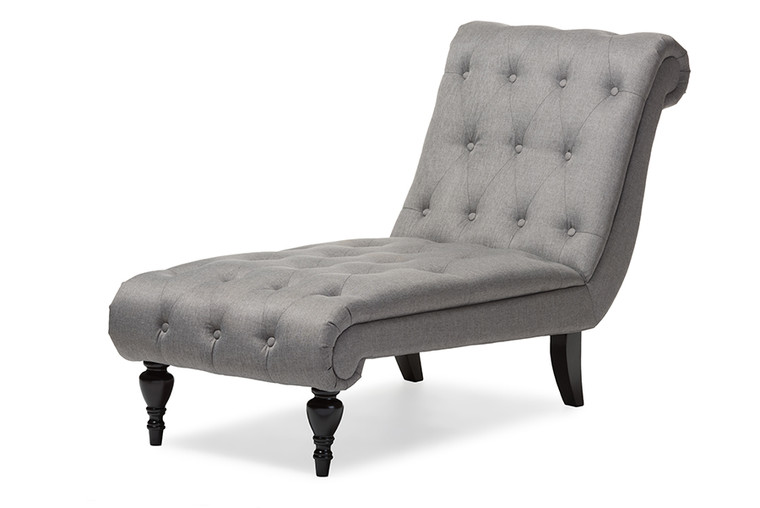Mia Mid-century Retro Todern Fabric Upholstered Button-tufted Asechi Lounge | Grey
