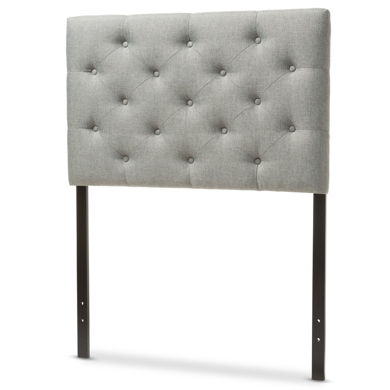 Naviav Todern and Contemporary Fabric Upholstered Button-Tufted Headboard  | Grey