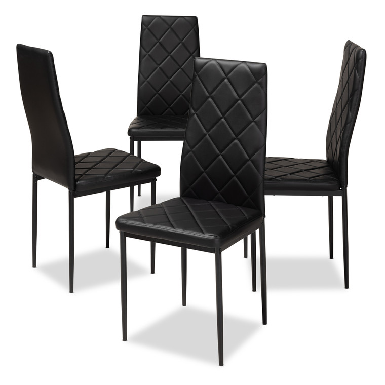 Blythe Modern and Contemporary Faux Leather Upholstered Dining Chair | Set of 4