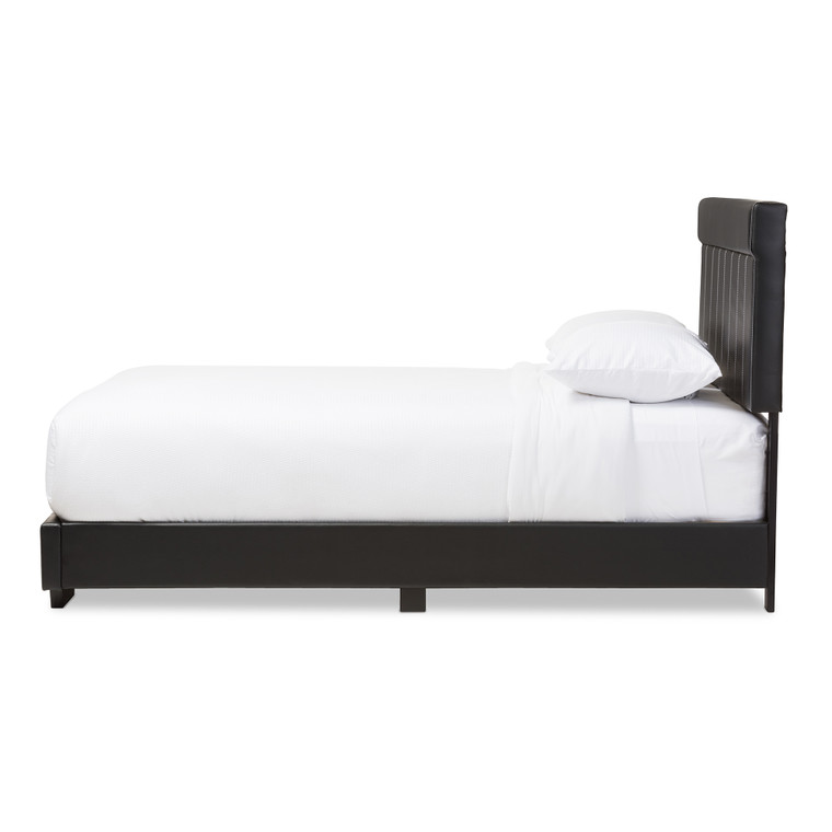 Olos Todern and Contemporary Faux Leather Platform Bed  | Black