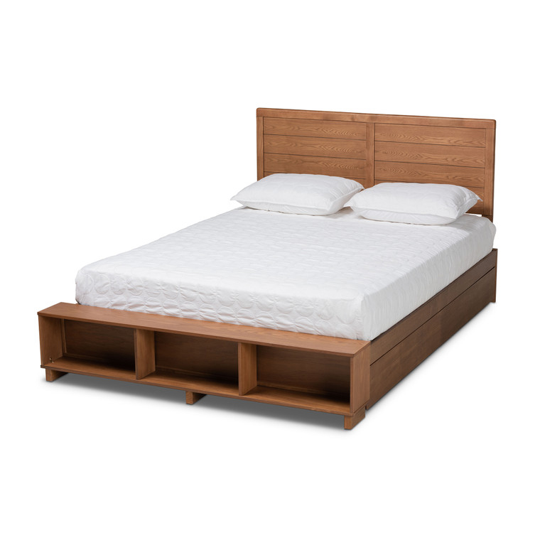 Baal Modern Transitional 4-Drawer Platform Storage Bed with Built-In Shelves