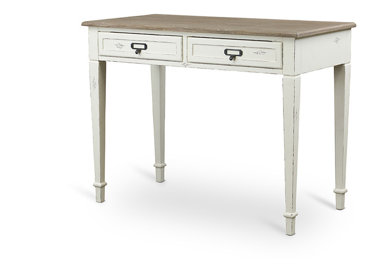 Phinedau Traditional French Accent Writing Desk | White/Light Brown
