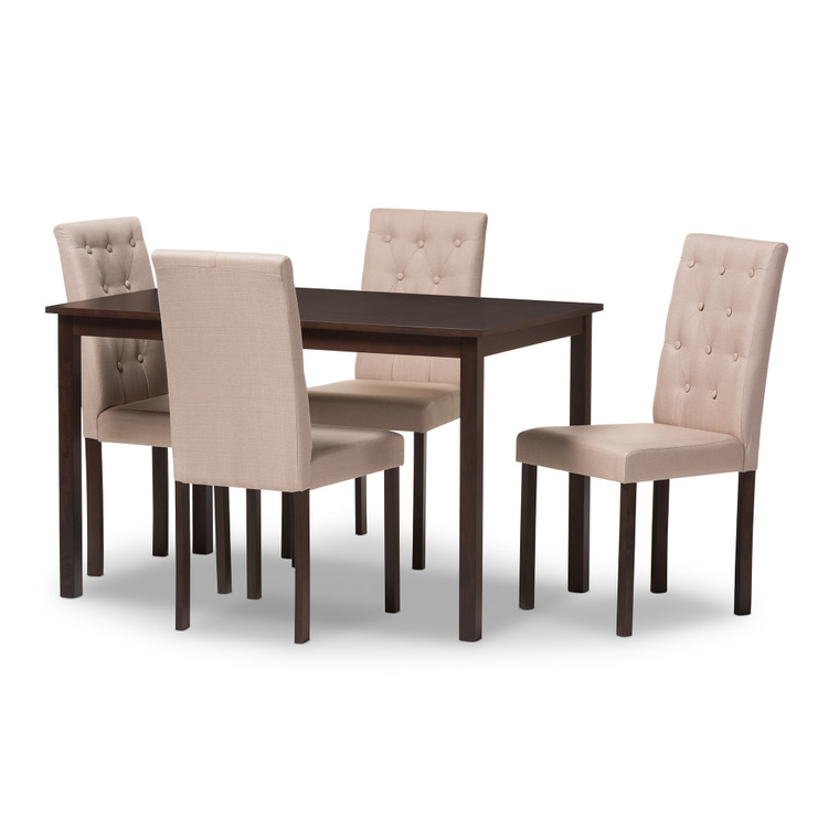 Gard Modern and Contemporary 5-Piece Finished Fabric Upholstered Dining SetÂ 