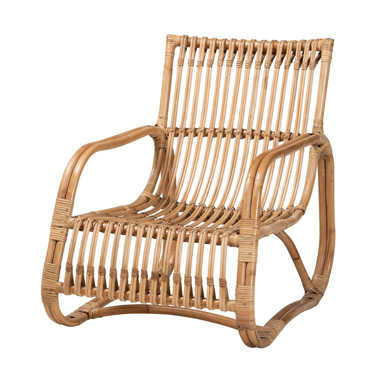 Clarendon Modern Bohemian Rattan Accent Chair | Natural Brown